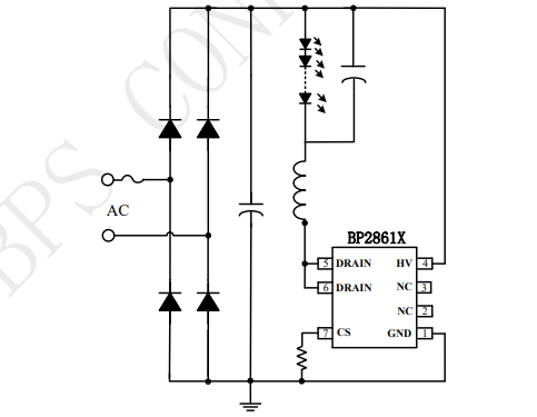 Typical application circuit for BP2861X